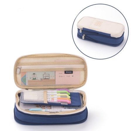 Penalhus Papirtaske NAVY BLUE&BEIGE