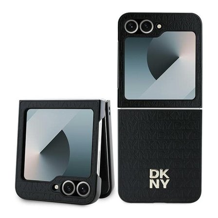DKNY Toista kuvio Stack Logo Kotelo Samsung Galaxy Z Flip6 - musta
