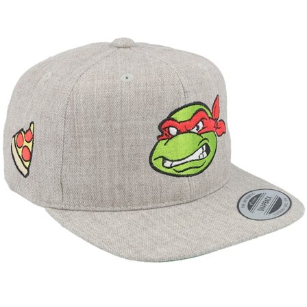 TMNT - Gris snapback Casquette - "Kids Raphael Face Grey Snapback " @ Hatstore