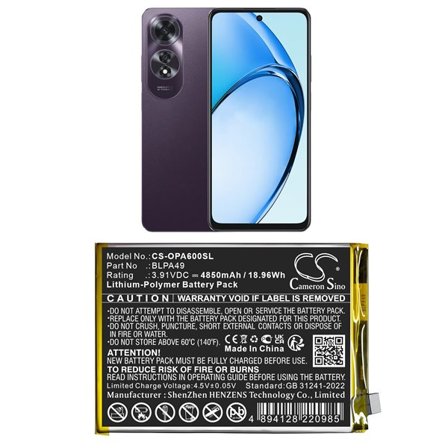 Batteri for smarttelefon, mobil for OPPO A60 4G, CPH2631