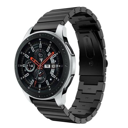 Samsung Galaxy Watch (46mm) ruostumaton teräs klassinen vaihto ranneke perhos soljella - Musta Black