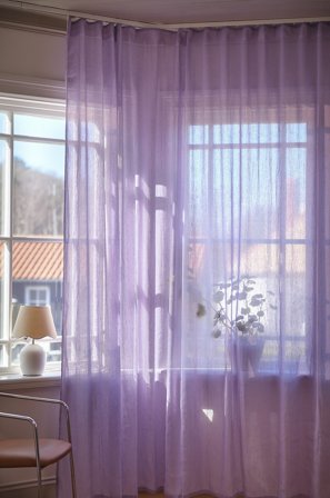 Jotex - Gardin Linmiks 1-lengde Ekstra Bred Lys lilla - LINN - Kjøp Lingardiner hos Jotex