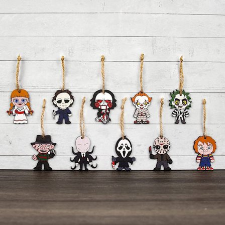 10 stk. Horrorfilm-charms/Scary Movie Character Charms/Halloween WoodenP