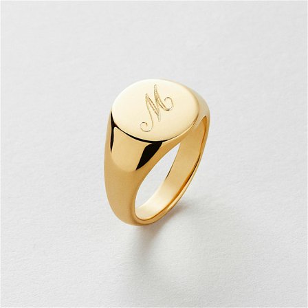 Signature Ring Gravur - 24K vergoldetes Sterlingsilber