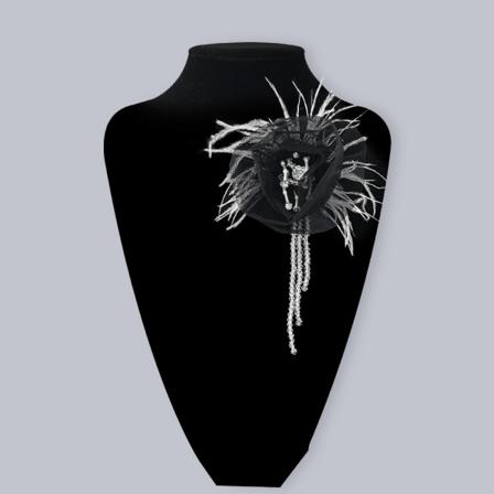 Camellia Dekoration Blomsterklæde Klistermærke SORT Black