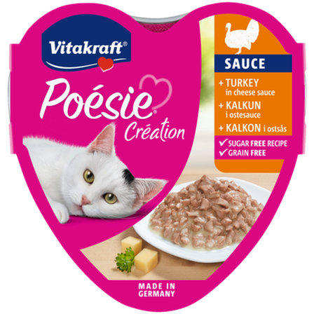 Vitakraft - Poesie kalkun i ostesaus 85g - Katt - Kattefôr & kattemat - Våtfôr og våtmat - ZOO.no