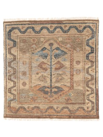 Usak Indisch Teppich Orientalischer Quadratisch (Wolle, Indien)