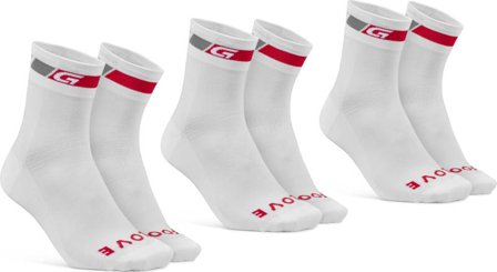 GripGrab Classic Regular Cut Sock 3PACK Unisex workout socks White 41-44