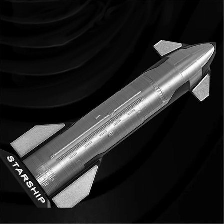 Simuleringsrymdskeppsmodell, Space X Starship-modell, Rymdfarkostmodell, Space X Starship Skala Dekor
