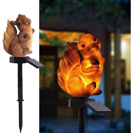 Aurinkopaneelit, Ulkokäyttöön Vedenkestävä Aurinkoenergialla Toimivat LED-Oravan Muotoiset Valot