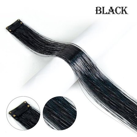 Höjdpunkter Clip On In Hair Extensions Färgat Shiny Sparkle Hair Extension Clip In Synthetic One Hairpieces Fairy Hair Tinsel