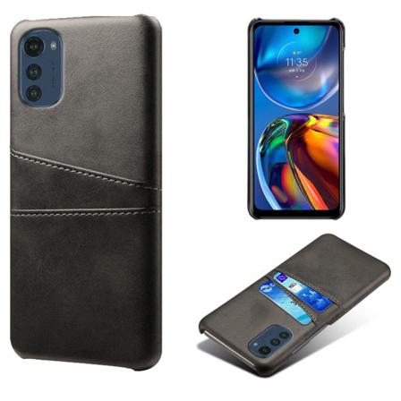 Motorola Moto E32 Pu-läder Korthållare Skal - Svart Svart