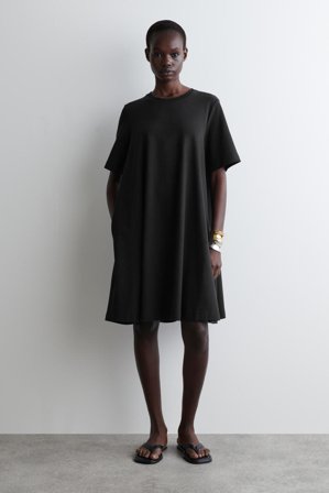 COS Women's A-Line Mini T-Shirt Dress in Black