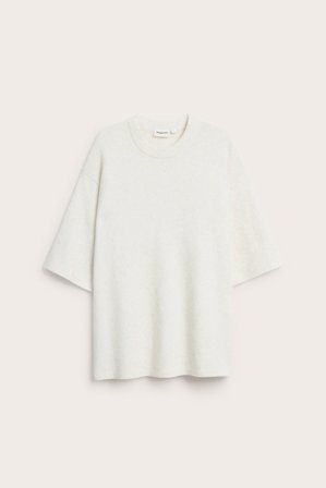 Kappahl | Lång stickad tröja | Ljusbeige