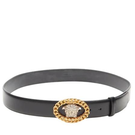 Versace Pre-owned, Pre-owned Leather belts Zwart, Dames, Maat:ONE Size