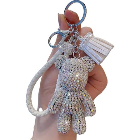 Jente Mote Diamant Bjørn Nøkkelring Bling Nøkkelringer