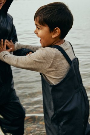 Kappahl | Spodnie przeciwdeszczowe z podszewką z polaru | Niebieski