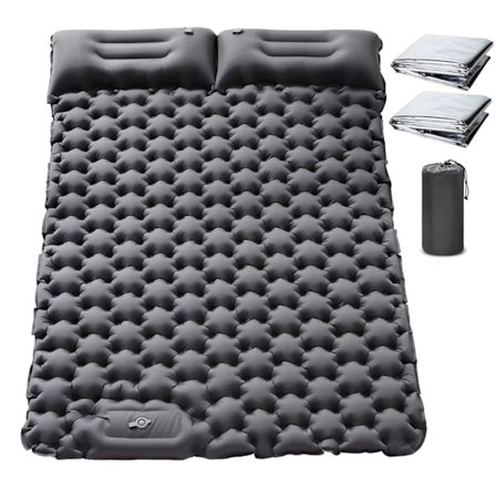 Luftmadrass Ultralätt uppblåsbar campingmadrass med inbyggd fotpump – 2 personer