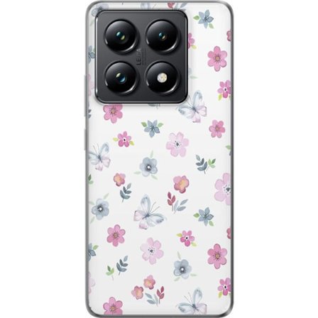 Mobilskal till Xiaomi 14T Pro med Blommor och fjärillar