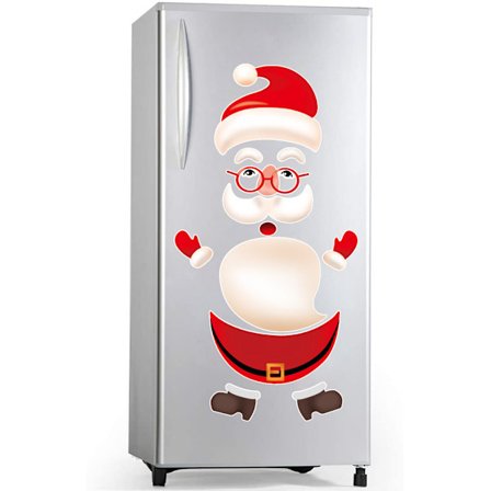 Kylskåpsmagnetset med jultomten, juldekorationer, lämpliga för kylskåp, metalldörrar och julgransprydnader.