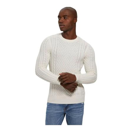 Guess, Round-neck Knitwear Biały, Mężczyzna, Rozmiar: L