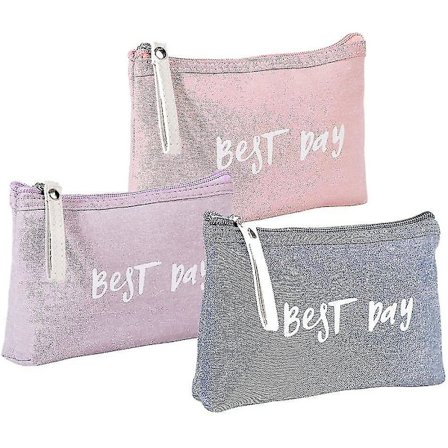 3 stk Kosmetikkvesker, Sminkeveske Reise, Liten Sminkeveske, Mini Kosmetikkveske