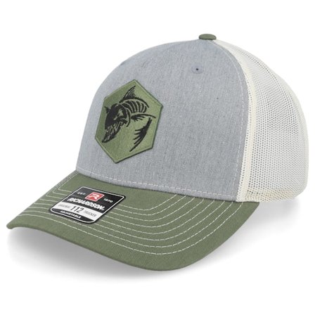 Skillfish - Grå trucker Caps - Bone Fish 112 Heather Grey/Birch/Olive Trucker @ Hatstore