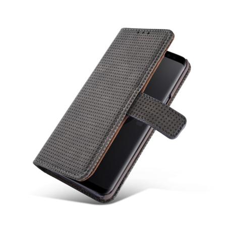 Fodral Med Plånbok "vintage Mesh" För Samsung Galaxy S9 Plus Gråsvart