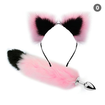 Seksikäs kettuhäntä metallinen anaalitappi hiushäntäsetti pariskunnan cosplayhin