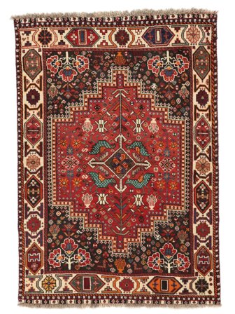 Persian Qashqai Fine Rug 106X151 Dark Red/Black (Wool, Persia/Iran)