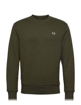 Crew Neck Sweatshirt Sweat-shirt Tröja Grön Fred Perry