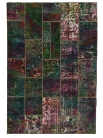 169X246 Tapete Patchwork Moderno Preto/Castanho (Lã, Pérsia) Carpetvista