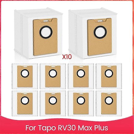 Støvsugerposer for Tapo RV30 Max Plus robotstøvsuger, erstatningsposer med stor kapasitet