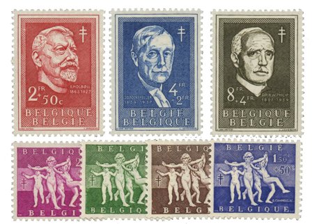 Belgien 1955 - OBP 979-85 - Ubrugt