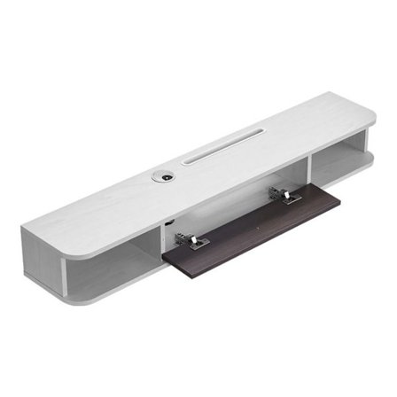 Væghængt TV-møbel - DUOKU - 120 cm - Moderne Multimedia-konsol - Hvid - Moderne Design