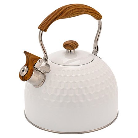 Teepannu, 2,5 litran viheltävä teepannu, teekannut liedelle ruostumatonta terästä puukuvioisella kokoontaitettavalla kahvalla, kovaääninen 