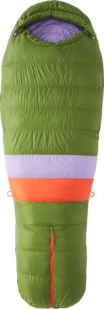 Marmot Women's Angel Fire - Long Women down sleeping bags Green Dual Zipper