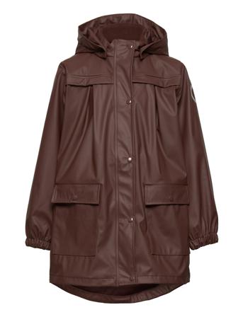 Rainwear Jacket Long Outerwear Rainwear Jackets Brun Müsli By Green Cotton