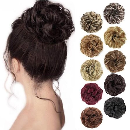1PCS Messy Hair Bun Hair Scrunchies Extension Curly Wavy Messy Synthetic Chignon for women Updo Hairpiece