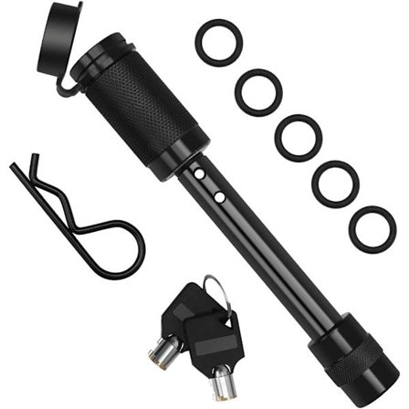 Trailer Hitch Låsstift Set, 5/8" Extra Lång Svart Låsstift, Heavy Duty Dragkrok Mottagarlås