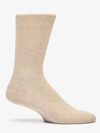 John Henric Men's Beige Gerippte Baumwoll-Socken Size Onesize