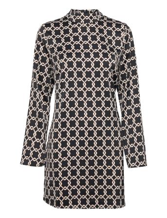 Printed Short Dress Kort Kjole Sort Mango