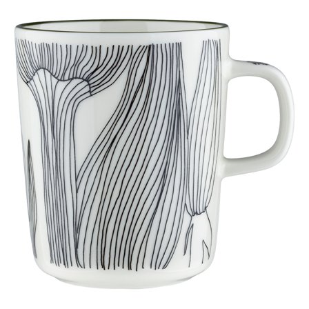 Marimekko Kukat Puhkeavat kopp 2,5 dl, hvit/grønn/svart' - 'Hvit, svart og grønn