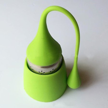 Silikontefilter för löst te - Te- och kryddfilter i livsmedelskvalitet med droppbricka (2)