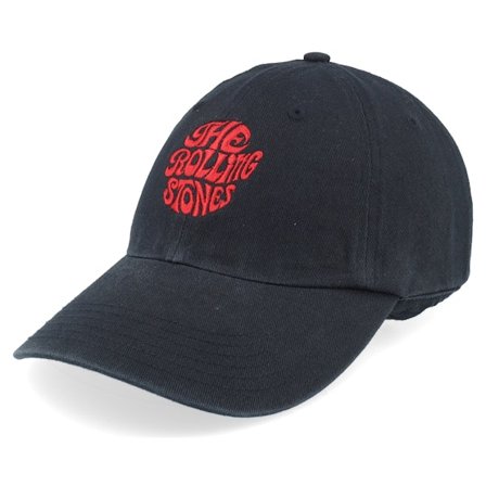 The Rolling Stones - Preto unconstructed Boné - "The Rolling Stones Black Dad Cap " @ Hatstore