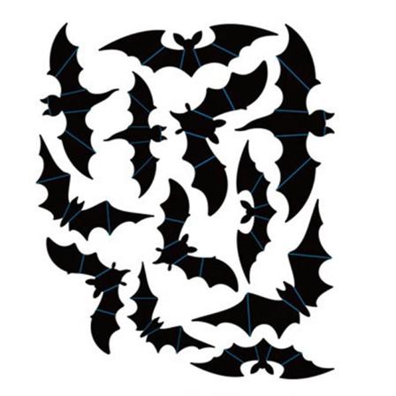 3d Black Bat Spider Ghost Stickers Halloween Dekoration