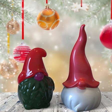 2 st Jultomte Doftljus Silikonform Gipsform - i lager-FA-