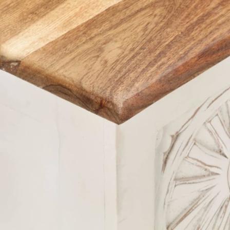 Vidaxl Förvaringslåda 110x30x40 Cm Massivt Akaciaträ Vit