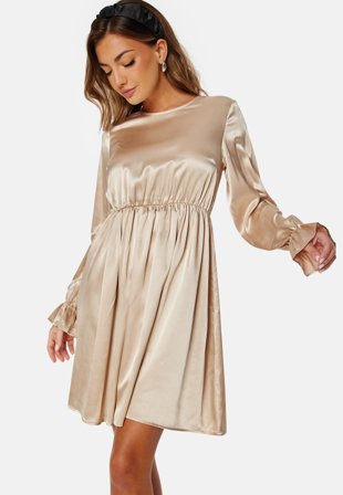 Pieces Slore LS O-Neck Dress Frosted Almond Klær