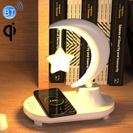 Bluetooth-högtalare LED färgglad atmosfär nattlampa - TB-35SW stjärna med trådlös laddare